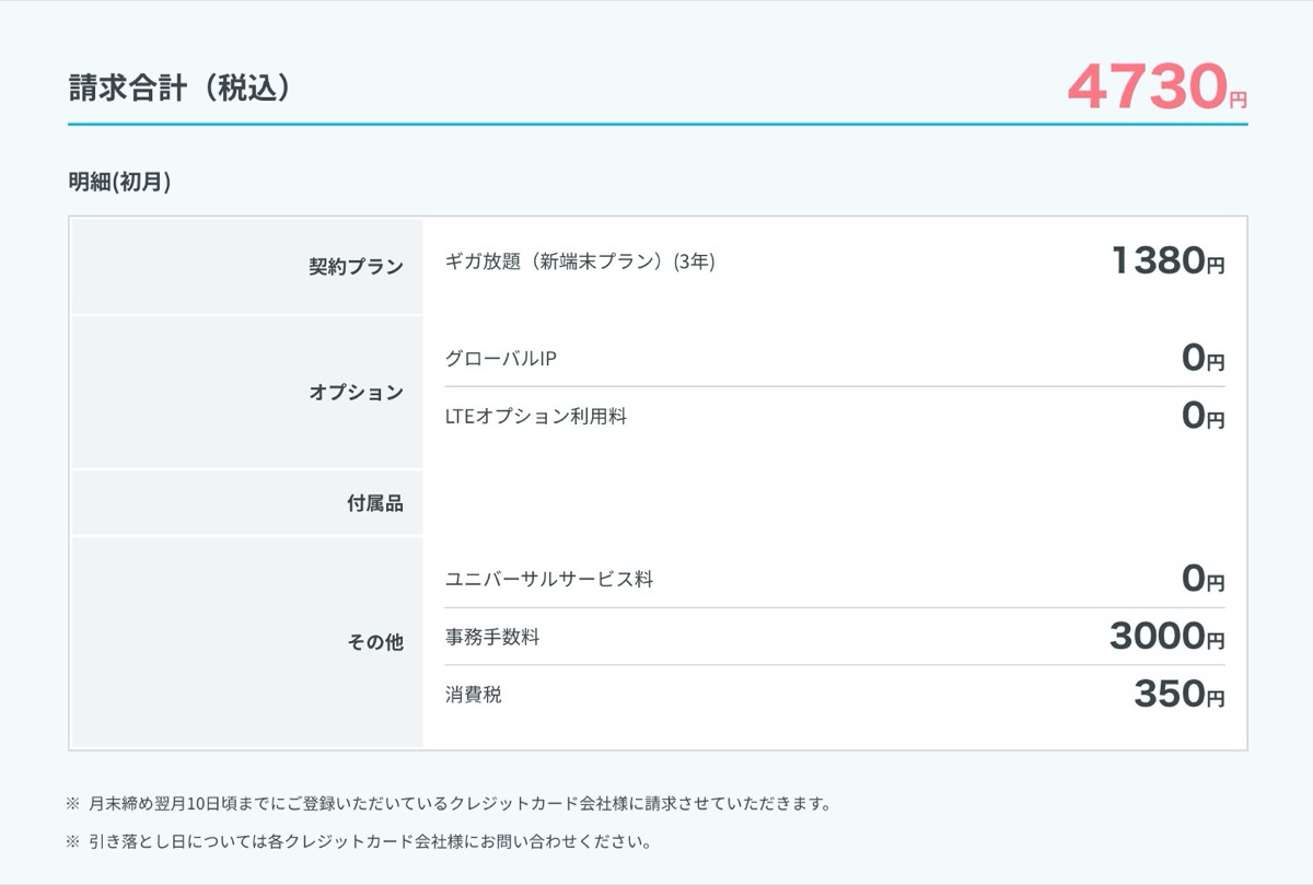 カシモWiMAX-初期費用