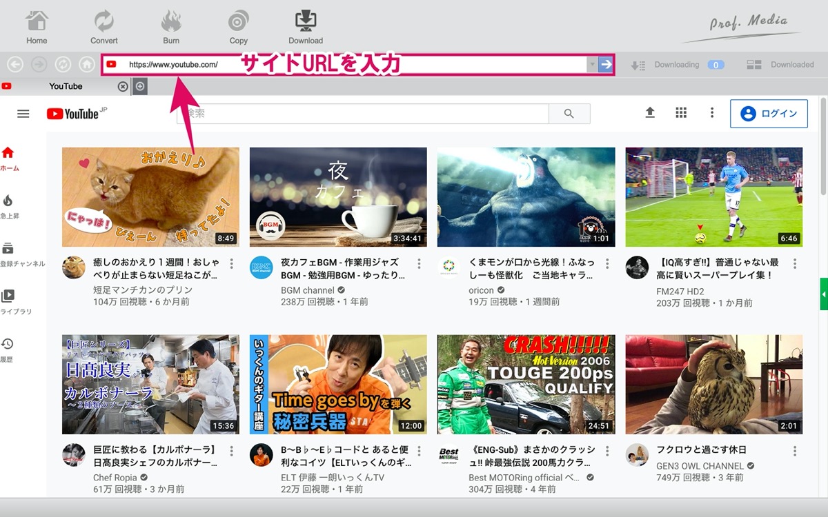 サイトURL入力