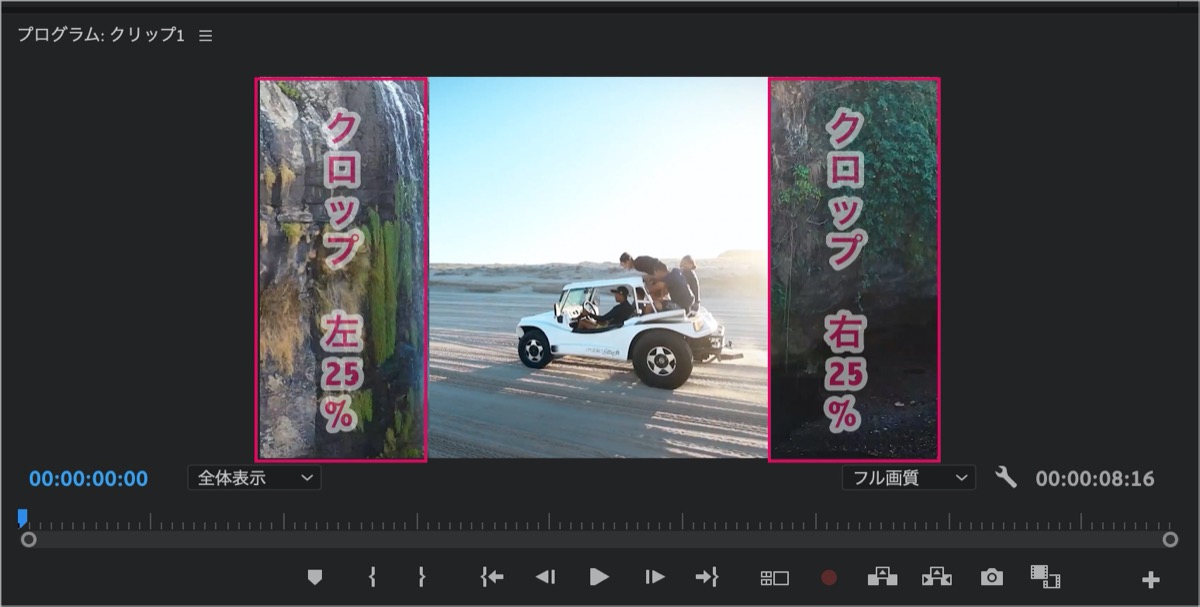クロップ設定(左右25%)