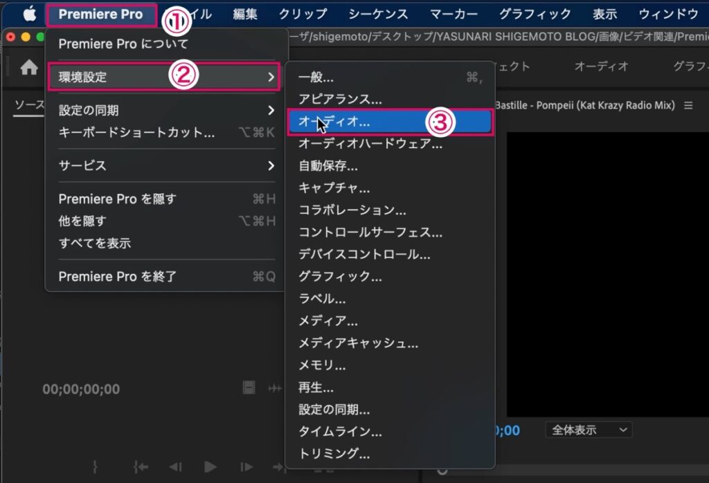 オーディオ設定