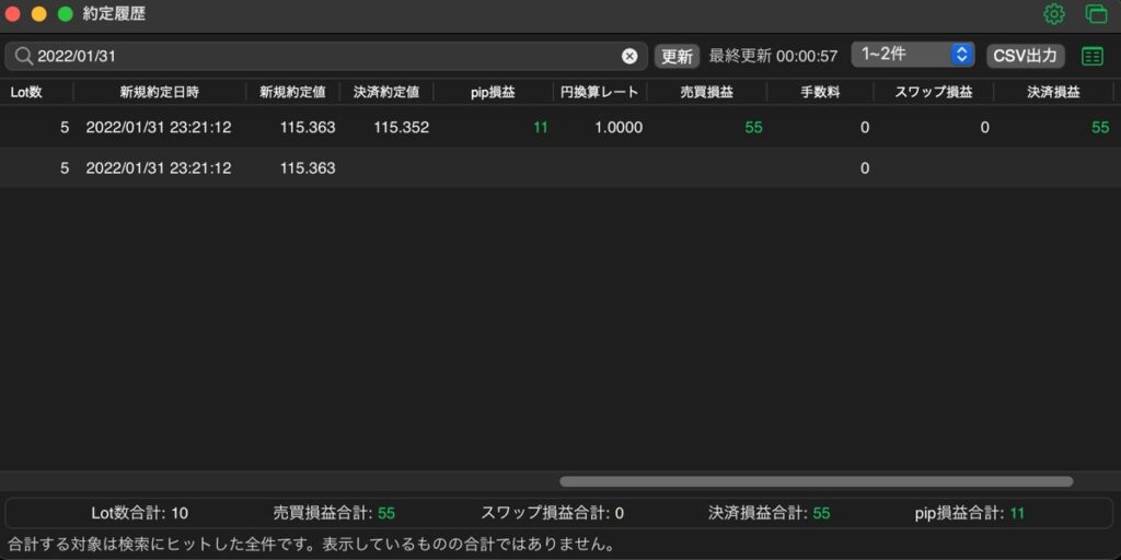 61日目-売買実績